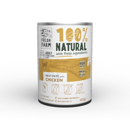 Fresh Farm - Fresh Farm Sterilised Cat Smooth Pate cu Pui 400 Gr