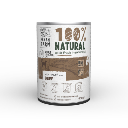 Fresh Farm - Fresh Farm Sterilised Cat Smooth Pate cu Vita 400 Gr