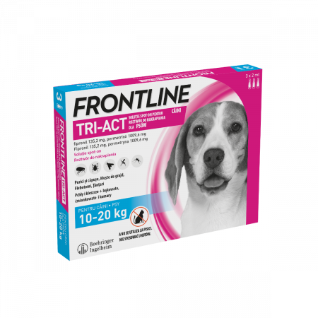Farmacie - Frontline Tri-Act Pipete Antiparazitare Caine 3 Pipete