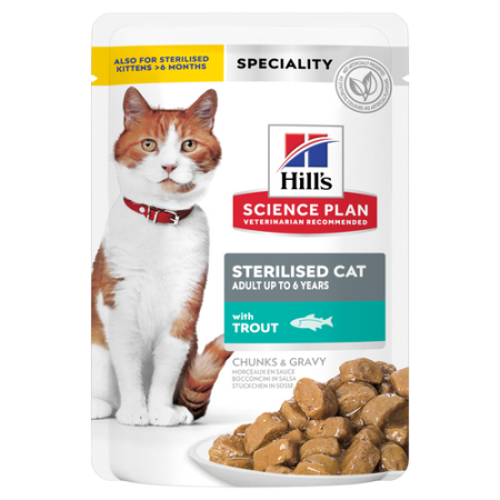 Hill's - Hills SP Feline Adult Sterilised Pastrav Pouch 85 Gr