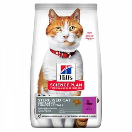 Pisici - Hills SP Feline Adult Sterilised cu Rata