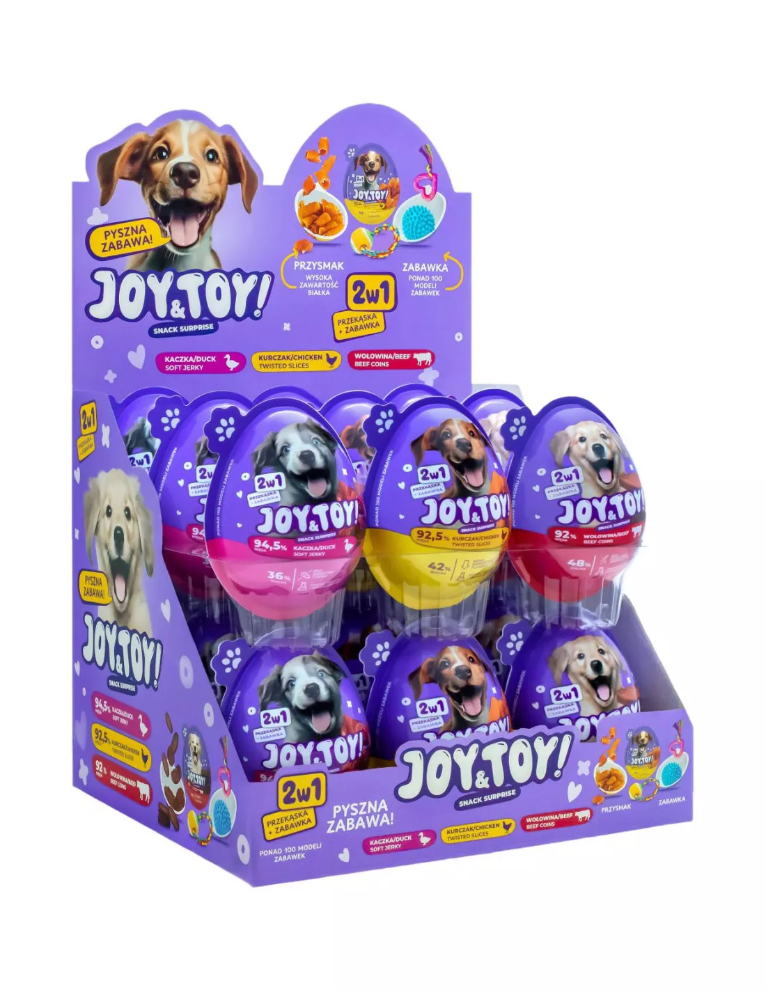 Recompense si Delicii pentru Caini - Joy&Toy Ou Surpriza cu Jucarie si Recompense pentru Caini