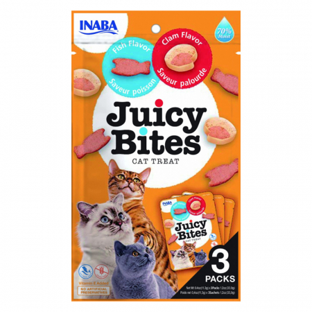 Recompense si Delicii pentru Pisici - Juicy Bites Recompense pentru Pisici cu Peste si Scoici