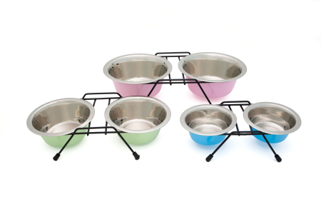 Castroane, Boluri si Accesorii - Leopet Castron Inox Twin Coloured pentru Caini si Pisici