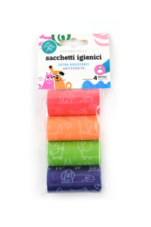 Igiena Casei - Leopet pungi Igienice Colorate Set 4 Role