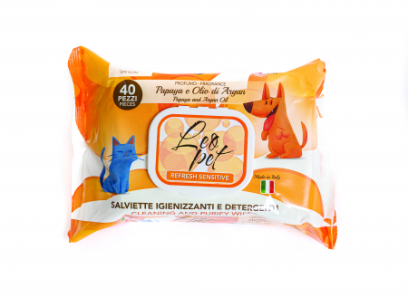 Pisici - Leopet Servetele Umede cu Papaya si Ulei de Argan pentru Animale de Companie