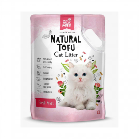 Nisip, Silicat si Asternuturi pentru Pisici - Mon Petit Ami - Asternut Tofu Trandafiri 10L