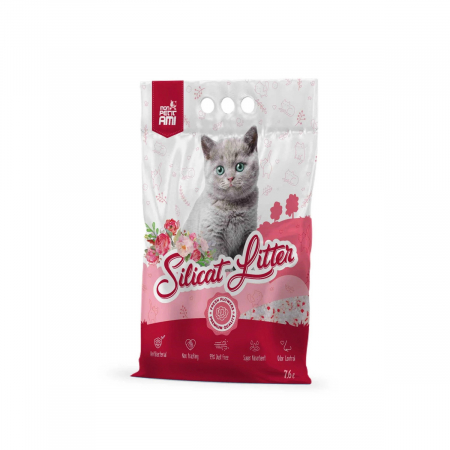Nisip, Silicat si Asternuturi pentru Pisici - Mon Petit Ami - Silicat Floral 3.8 L