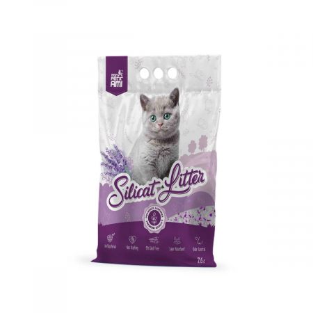 Nisip, Silicat si Asternuturi pentru Pisici - Mon Petit Ami - Silicat Lavanda