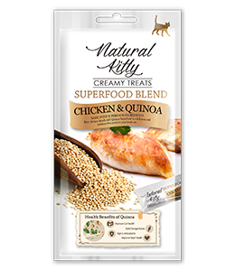 Recompense si Delicii pentru Pisici - Natural Kitty Recompensa cremoasa Pui si Quinoa