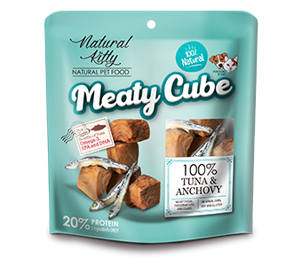Recompense si Delicii pentru Pisici - Natural Kitty Recompensa Meaty Cube Ton & Ansoa 60Gr