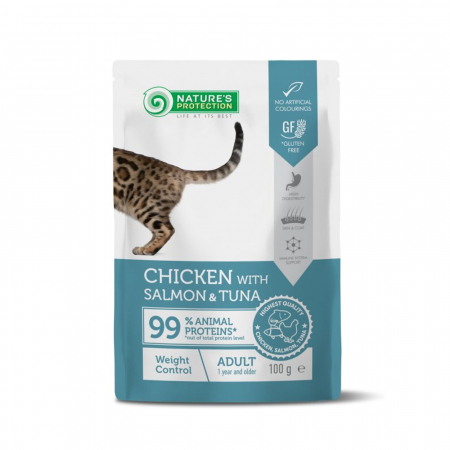 Nature's Protection Cat Controlul Greutatii Plic cu Pui, Somon si Ton 100 G [0]
