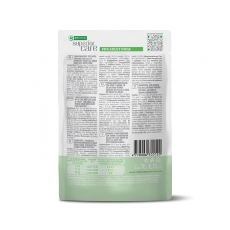 Nature's Protection Gustari Pentru Caini Blana Alba de Toate Rasele cu Ton si Biban 70g [1]