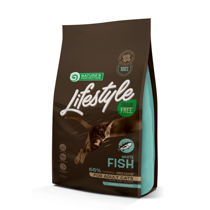 Hrana Uscata Pisici - Nature's Protection Lifestyle Grain Free Adult Cat White Fish
