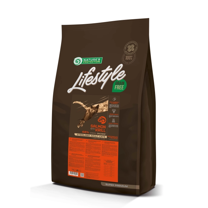Nature's Protection - Nature's Protection Lifestyle Grain Free Adult Cat Sterilised Salmon with Krill
