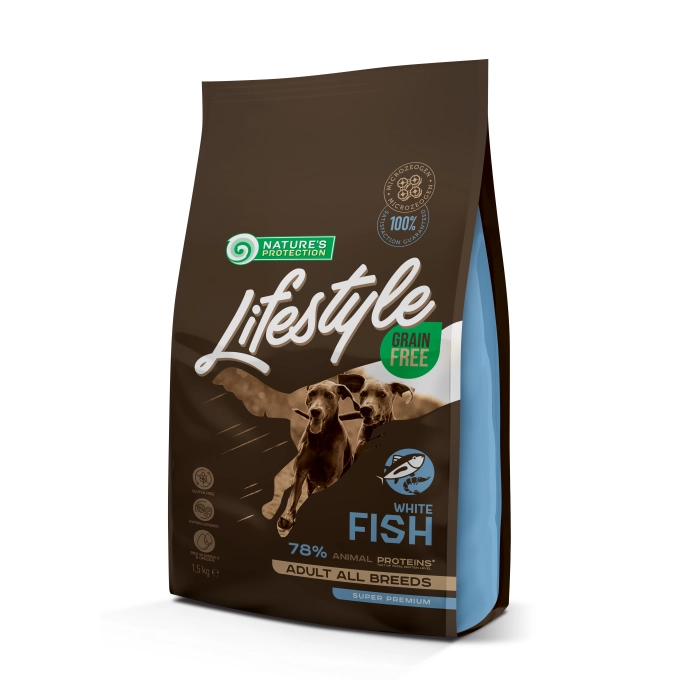 Nature's Protection - Nature's Protection Lifestyle Grain Free Adult Dog All Breed cu Peste Alb