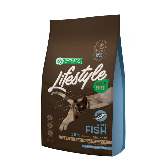Nature's Protection - Nature's Protection Lifestyle Grain Free Sterilised Cat with White Fish