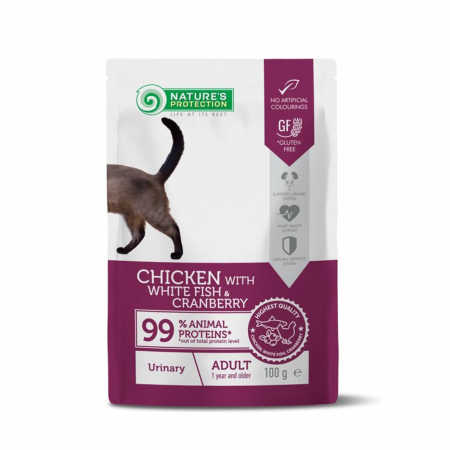 Nature's Protection - Nature's Protection Pisica Adulta Urinary Plic cu Pui, Peste Alb si Merisoare