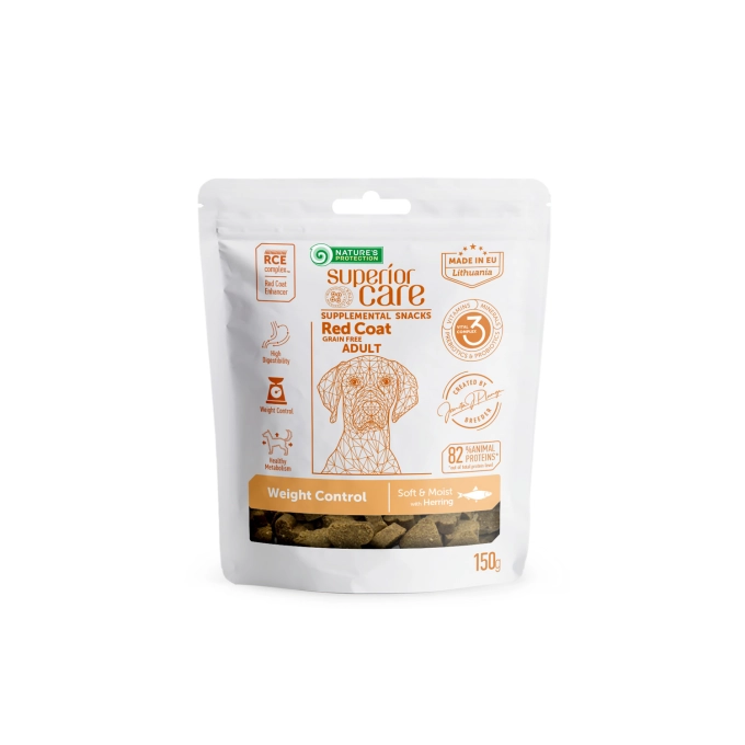 Nature's Protection Snack Grain Free Weight Control with Herring for Adult All Breed Dogs with Red Coat