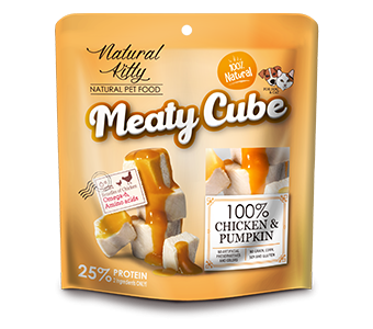 Recompense si Delicii pentru Pisici - Natural Kitty Recompensa Meaty Cube Pui & Dovleac 60 Gr
