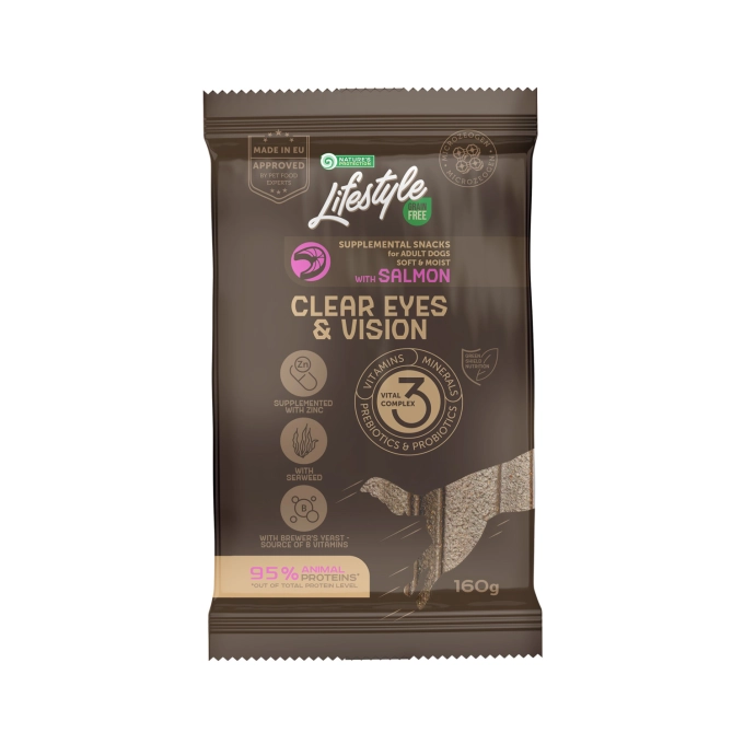 Recompense si Delicii pentru Caini - Natures Protection Lifestyle Snack GF Clear Eyes&Vision pentru Caini Adulti cu Somon