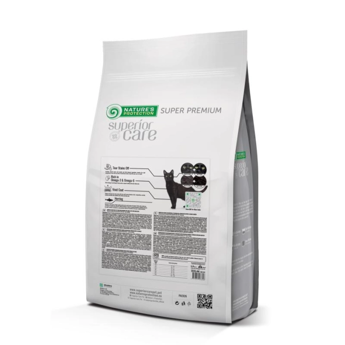 Superior Care Grain Free cu Hering pentru Pisici Adulte cu Blana Inchisa [1]