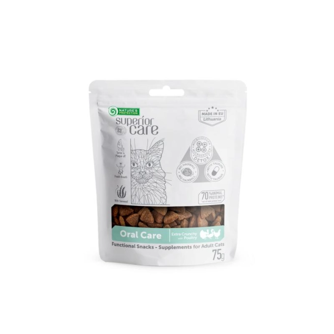 Recompense si Delicii pentru Pisici - Natures Protection SC Recompense Oral Care cu Pasare pentru Pisici Adulte