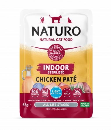 Naturo - Naturo Cat Adult Grain Free Indoor Sterilised Mousse cu Pui 85g