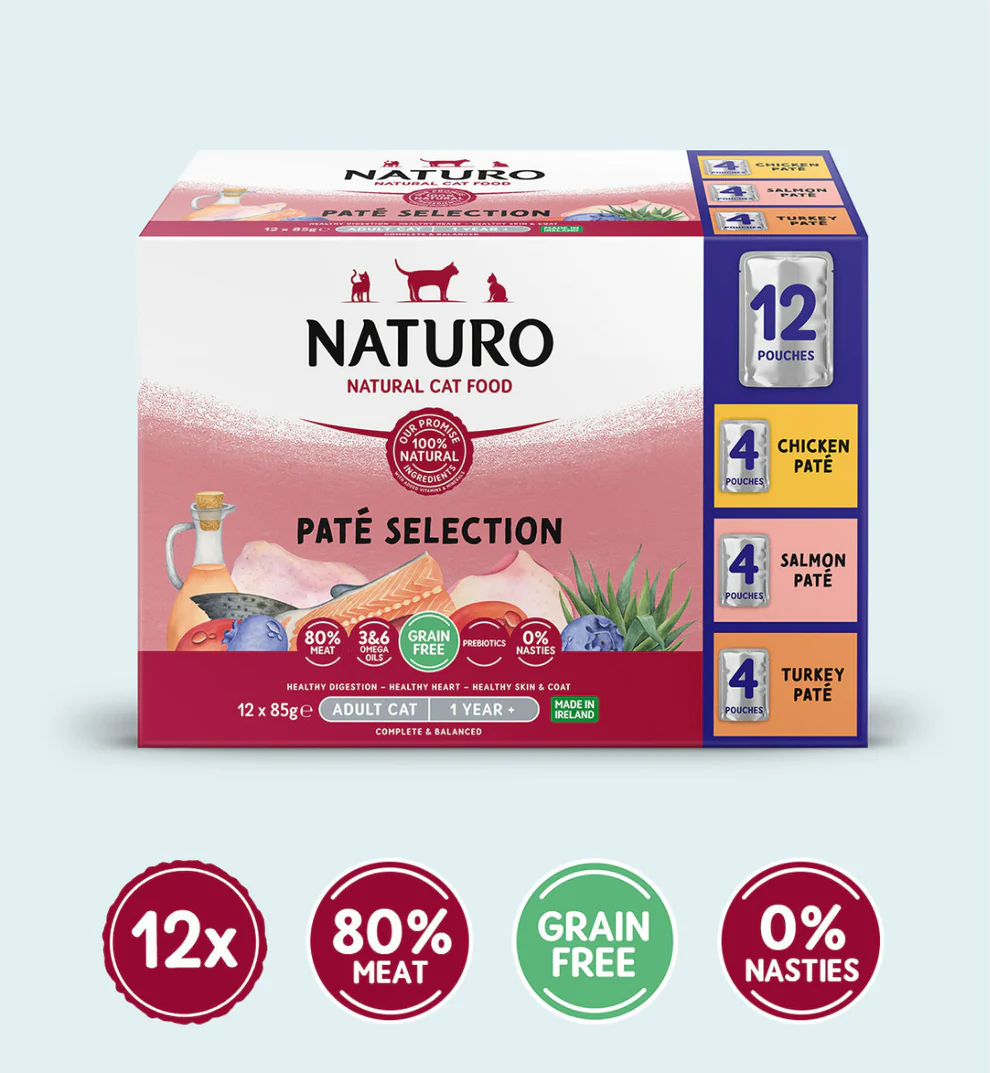 Naturo - Naturo Cat Adult Pate Selection cu Pui, Somon si Curcan 12x85 Gr