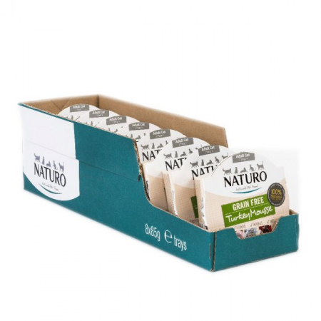 Import - Naturo Caserola Adult Cat Mousse cu Carne de Curcan 85g