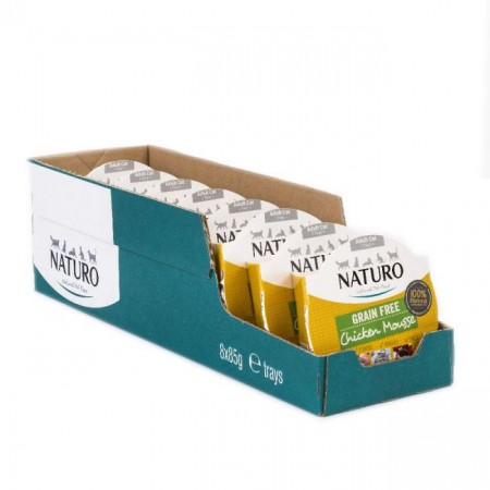 Import - Naturo Caserola Adult Cat Mousse cu Carne de Pui 85g