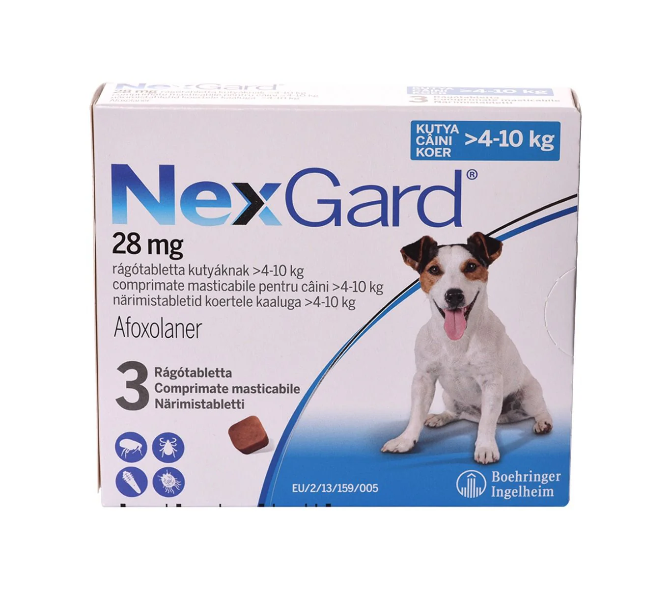 Farmacie Caini - Nexgard Antiparazitar Extern pentru Caini 3 Comprimate M (4-10 kg)