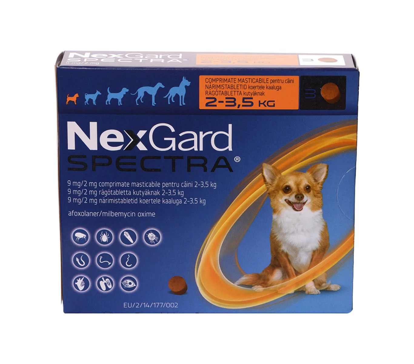 Farmacie Caini - Nexgard Spectra Antiparazitar Caini 3 Comprimate XS (1.35-3.5 kg)