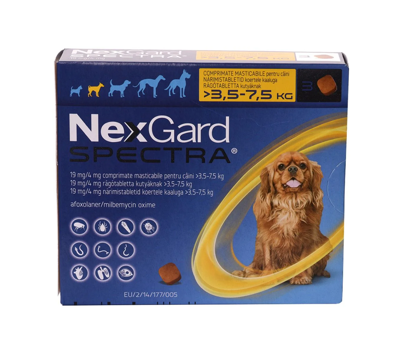Farmacie Caini - Nexgard Spectra Antiparazitar Caini 3 Comprimate S (3.5-7.5 kg)