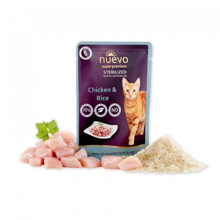Nuevo - Nuevo Cat Adult Sterilized Plic Pui si Orez