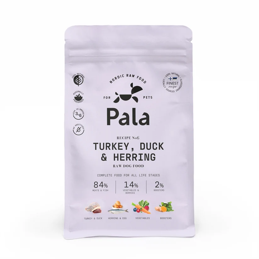Hrana Uscata Raw - Pala Hrana Raw pentru Caini cu Curcan, Rata si Hering