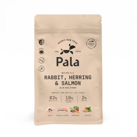 Pala - Pala Hrana Raw pentru Caini cu Iepure, Hering si Somon