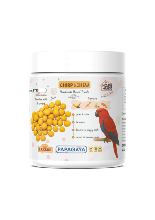 Hrana Pasari - Papagaya Chirp&Chew Biscuiti Handmade cu Turmeric pentru Papagali