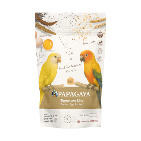 Pasari - Papagaya Signature Line Golden Egg Protein Hrana pentru Papagali de Talie Medie