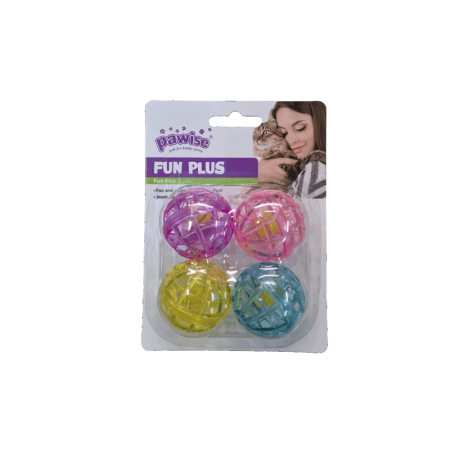 Jucarii Pisici - Pawise Colorful Plastic Balls pentru Pisici 4 Buc