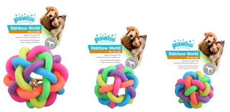 Caini - Pawise Rainbow World Minge cu Clopotel pentru Caini