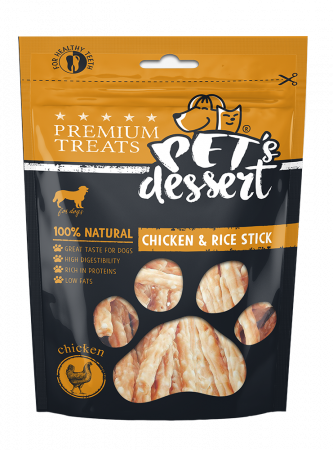 Recompense si Delicii pentru Caini - Pet's Desert Dog Chicken and Rice Stick 0.80 Gr LSS-165