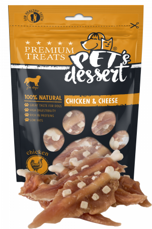 Recompense si Delicii pentru Caini - Pet's Desert Dog Chicken Cheese 80g LSC-19