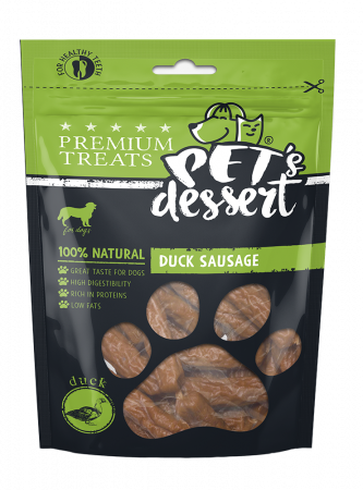 Recompense si Delicii pentru Caini - Pet's Desert Dog Duck Sausage 80 Gr LSS-08