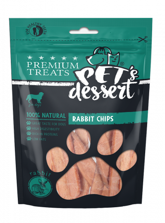 Recompense si Delicii pentru Caini - Pet's Desert Dog Rabbit Chips 80 Gr LSR-02