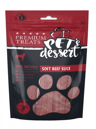 Recompense si Delicii pentru Caini - Pet's Desert Dog Soft Beef Slice 80 Gr LSB-02