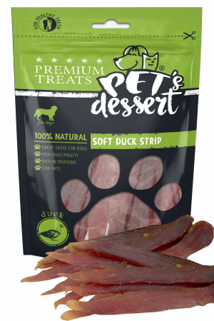 Recompense si Delicii pentru Caini - Pet's Desert Dog Soft Duck Strip 80g LSD-02