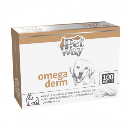 Suplimente Nutritive Caini - Petway Omega Derm - 100 Tablete