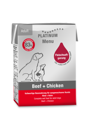 Platinum - Platinum Meniu Hrana Umeda pentru Caini Adulti cu Pui si Vita 185 Gr