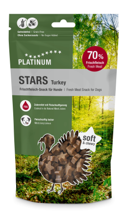 Recompense si Delicii pentru Caini - Platinum Stars Recompense cu Carne de Curcan 185 Gr